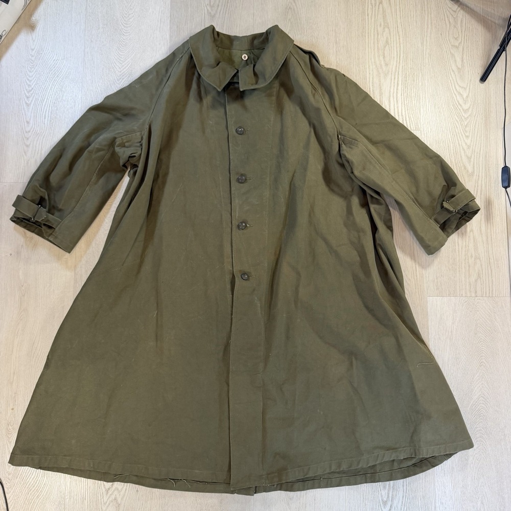 Vintage 1940s WW2 French Army M35 Motorcycle Coat Military Jacket Deadstock Sz 1